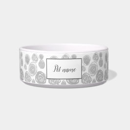 Pattern Chic Rose Simple Black Floral Grau Napf