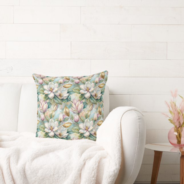 Pattern Elegant Magnolia Flowers Kissen (Liege)