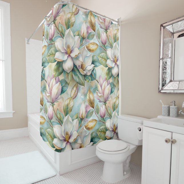 Pattern Elegant Magnolias Duschvorhang (Beispiel)