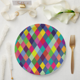 Pattern Fashion Colorful - Moderner FrühlingsHipst Pappteller