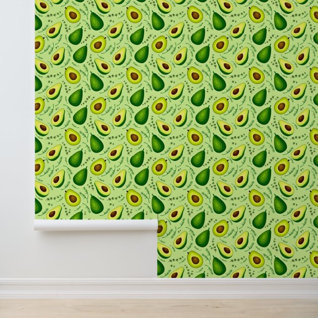Pattern Fruit Avocado Green Tapete (Anwendung)