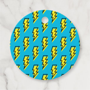 Pattern Fun Blue Yellow Bolt Neon Retro der 80er/9 Geschenkanhänger