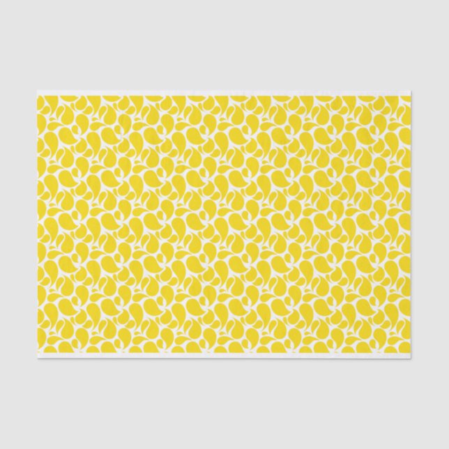 PATTERN FÜR GELBE UND WEISSE PAISLEY SEIDENPAPIER (Vorderseite)