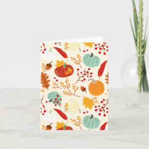 Pattern für Herbstpumpen und Blätter Karte