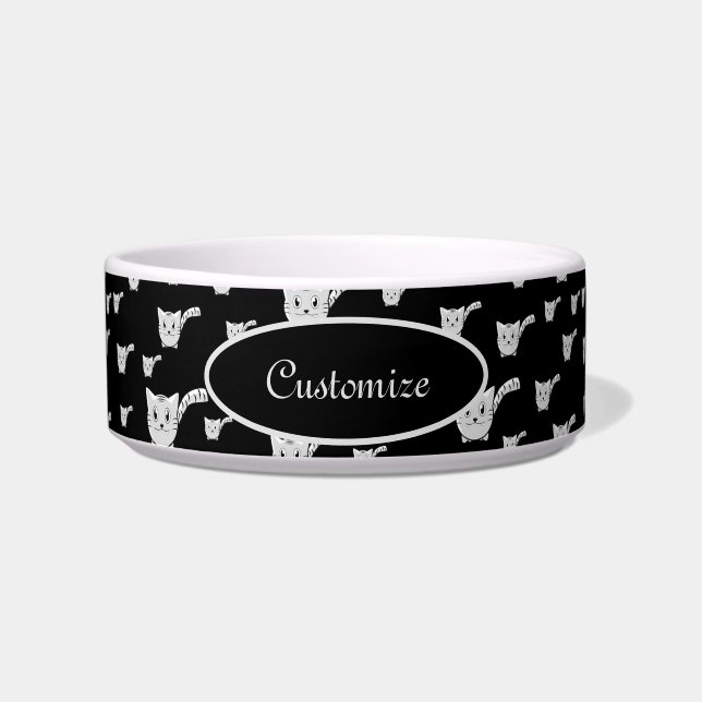 Pattern für schwarze und weiße Kätzchen Napf (Vorderseite)