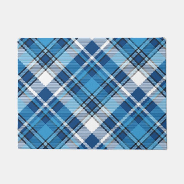 Pattern Geometric Vintag Trendy Blue Fußmatte (Vorderseite)