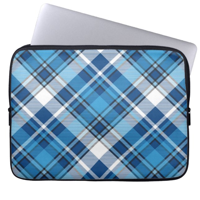 Pattern Geometric Vintag Trendy Blue Laptopschutzhülle (Vorderseite)