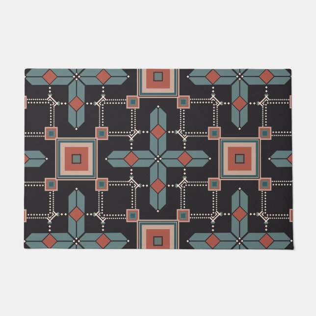 Pattern Geometric Vintag Trendy Fußmatte (Vorderseite)
