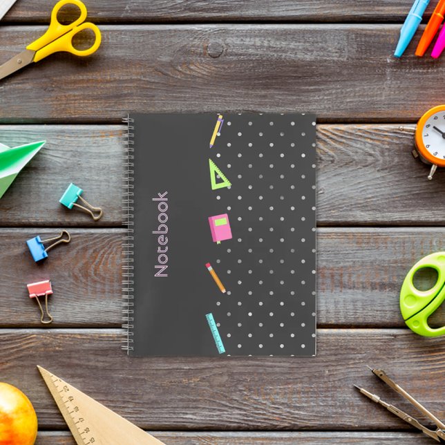 Pattern grau Polka Notebook Notizbuch (Von Creator hochgeladen)