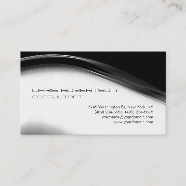 Pattern Grau White Attractive Business Card Visitenkarte (Vorderseite)