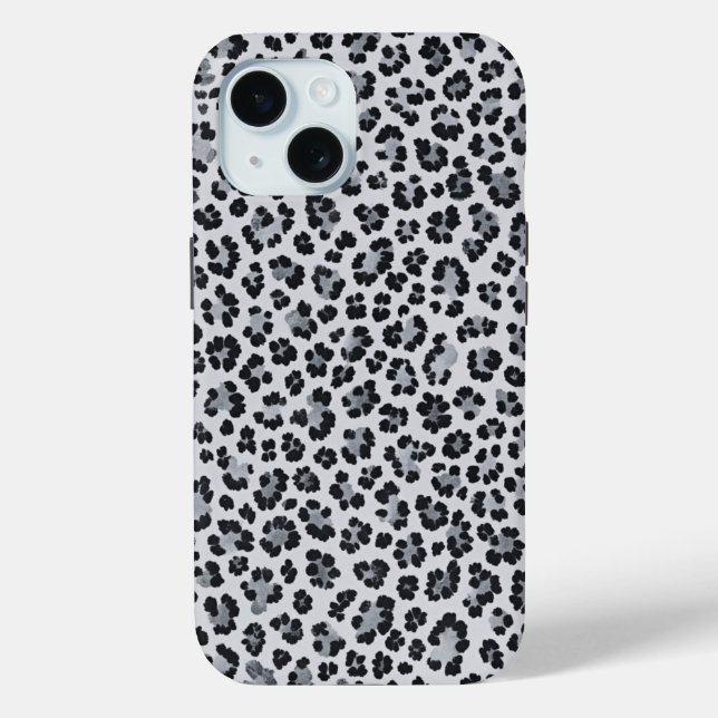 Pattern Gray Leopard Print Case-Mate iPhone Hülle (Rückseite)