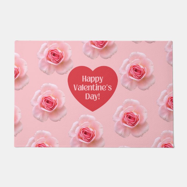 Pattern Happy Valentine`s Day 2023 Hintergrund Fußmatte (Vorderseite)