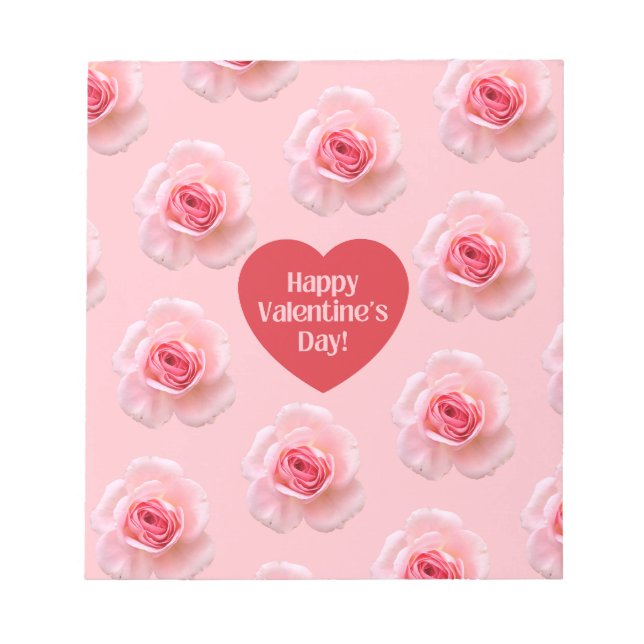 Pattern Happy Valentine`s Day 2023 Hintergrund Notizblock (Vorderseite)
