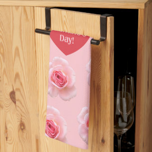 Pattern Happy Valentine`s Day 2024 Hintergrund Geschirrtuch