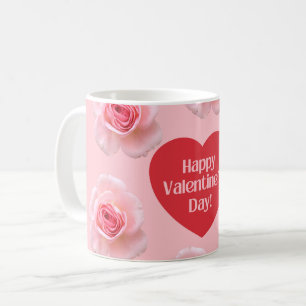 Pattern Happy Valentine`s Day 2024 Hintergrund Kaffeetasse
