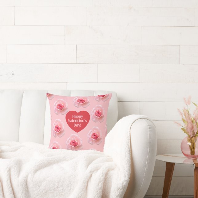Pattern Happy Valentine`s Day 2024 Hintergrund Kissen (Liege)