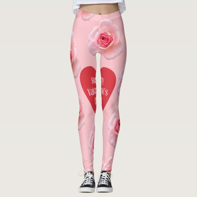 Pattern Happy Valentine`s Day 2024 Hintergrund Leggings (Vorderseite)