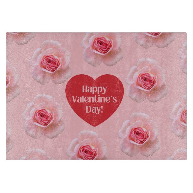 Pattern Happy Valentine`s Day 2024 Hintergrund Schneidebrett (Vorderseite)