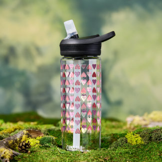 Pattern Heart Valentines Pink Water Bottle Trinkflasche