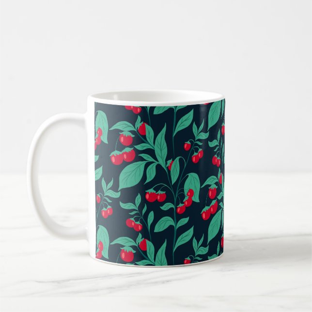 Pattern Kirschtomaten auf den Büschen Kaffeetasse (Links)