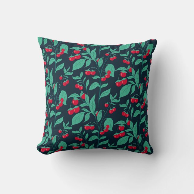 Pattern Kirschtomaten auf den Büschen Kissen (Vorderseite)