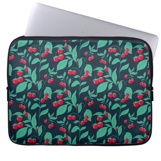 Pattern Kirschtomaten auf den Büschen Laptopschutzhülle (Vorderseite)