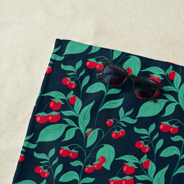 Pattern Kirschtomaten auf den Büschen Strandtuch (Beispiel)