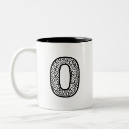 Pattern Letter O Ceramic Coffee Mug Zweifarbige Tasse