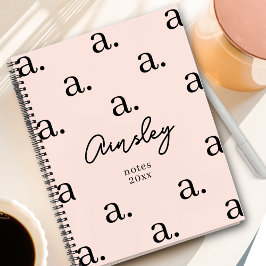 Pattern-Muster-Schriftart der Girlande Blush Pink Notizbuch