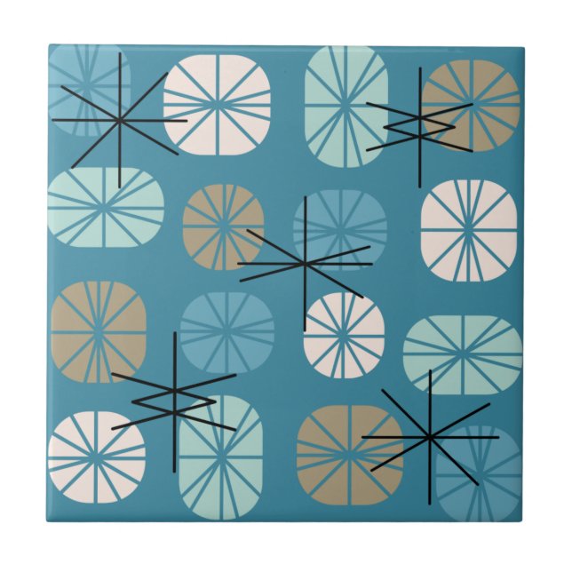 Pattern Oblongs Aquamarin White Gold Fliese (Vorderseite)