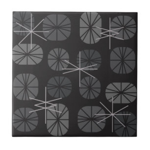 Pattern Oblongs Dark Gray Fliese