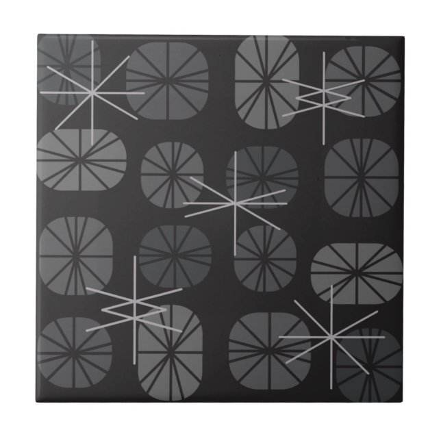 Pattern Oblongs Dark Gray Fliese (Vorderseite)