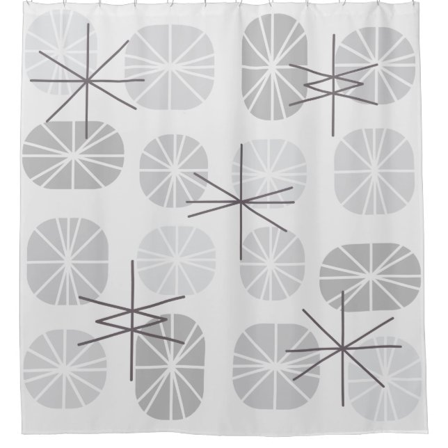 Pattern Oblongs Light Gray Duschvorhang (Vorderseite)