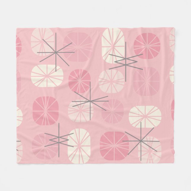 Pattern Oblongs Pink Vanilla Fleecedecke (Vorderseite (Horizontal))