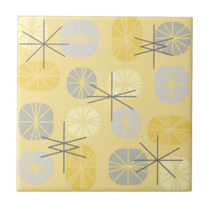 Pattern Oblongs Yellow Gray Fliese
