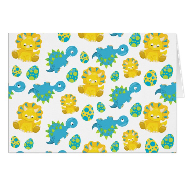 Pattern of Dinosaurs, Cute Dinosaurs, Baby Dino (Vorderseite (Horizontal))