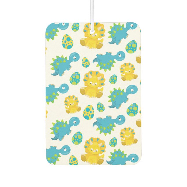 Pattern of Dinosaurs, Cute Dinosaurs, Baby Dino Autolufterfrischer (Vorderseite)