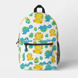 Pattern of Dinosaurs, Cute Dinosaurs, Baby Dino Bedruckter Rucksack