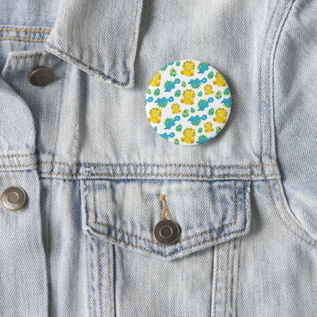 Pattern of Dinosaurs, Cute Dinosaurs, Baby Dino Button (Beispiel)