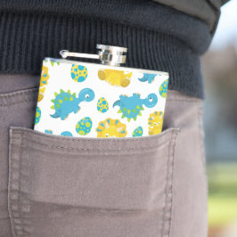 Pattern of Dinosaurs, Cute Dinosaurs, Baby Dino Flachmann