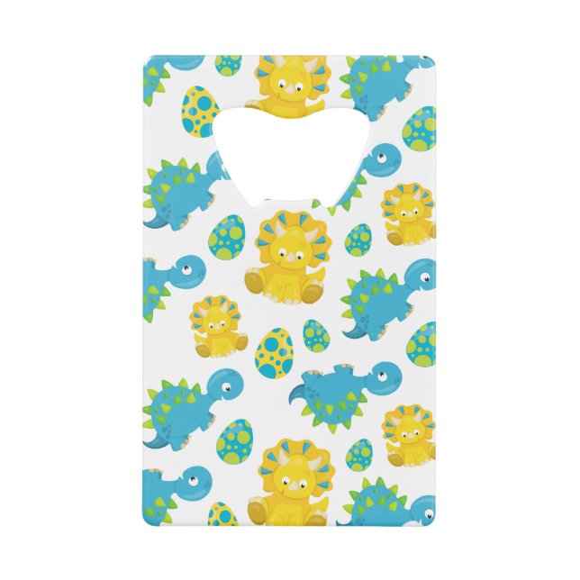 Pattern of Dinosaurs, Cute Dinosaurs, Baby Dino Geldbeutel Flaschenöffner (Vorderseite)