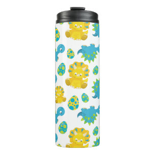 Pattern of Dinosaurs, Cute Dinosaurs, Baby Dino Thermosbecher