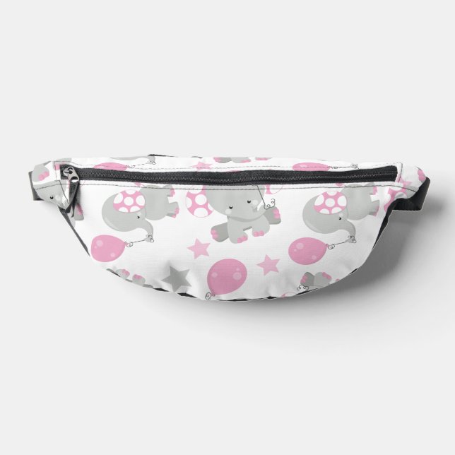 Pattern of Elephants, Cute Elephants - Pink Gray (Poser)