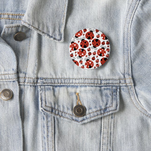 Pattern of Ladybugs, Cute Ladybugs, Red Ladybugs Button (Beispiel)