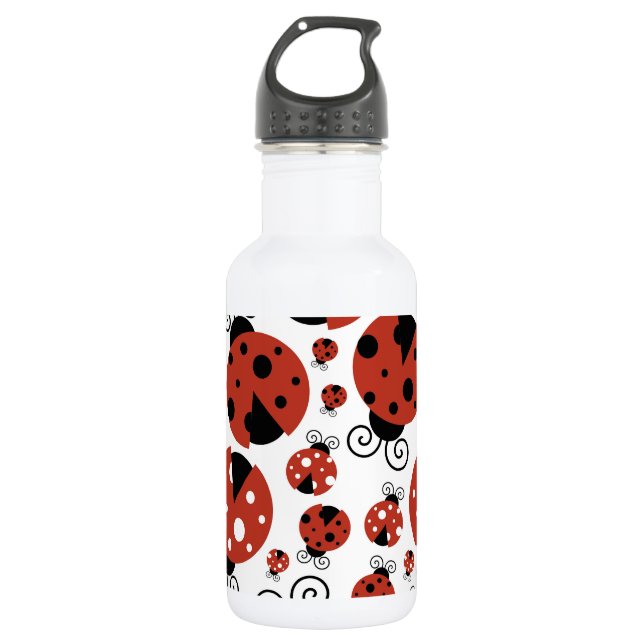 Pattern of Ladybugs, Cute Ladybugs, Red Ladybugs Edelstahlflasche (Vorderseite)