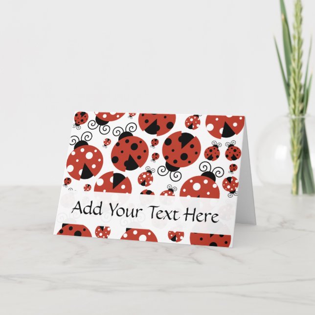 Pattern of Ladybugs, Cute Ladybugs, Red Ladybugs Karte (Vorderseite)