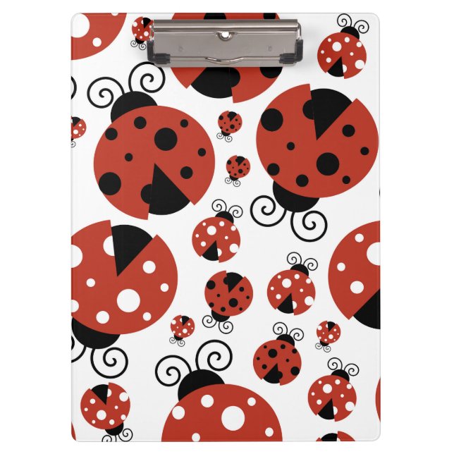 Pattern of Ladybugs, Cute Ladybugs, Red Ladybugs Klemmbrett (Vorderseite)