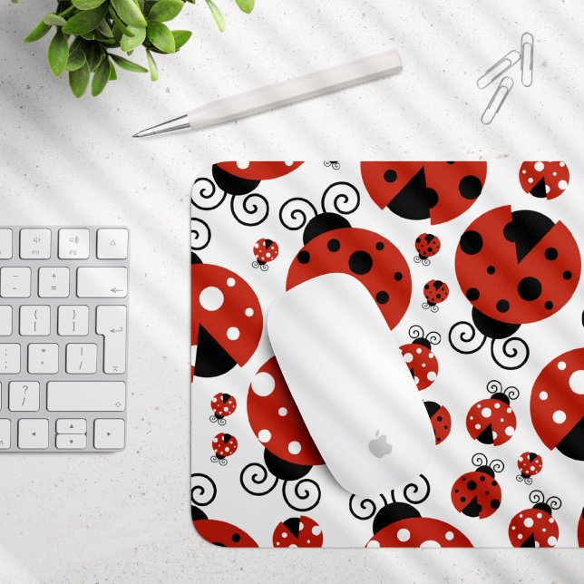 Pattern of Ladybugs, Cute Ladybugs, Red Ladybugs Mousepad (Von Creator hochgeladen)