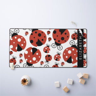 Pattern Of Ladybugs, Red Ladybugs, Your Name Schreibtischunterlage