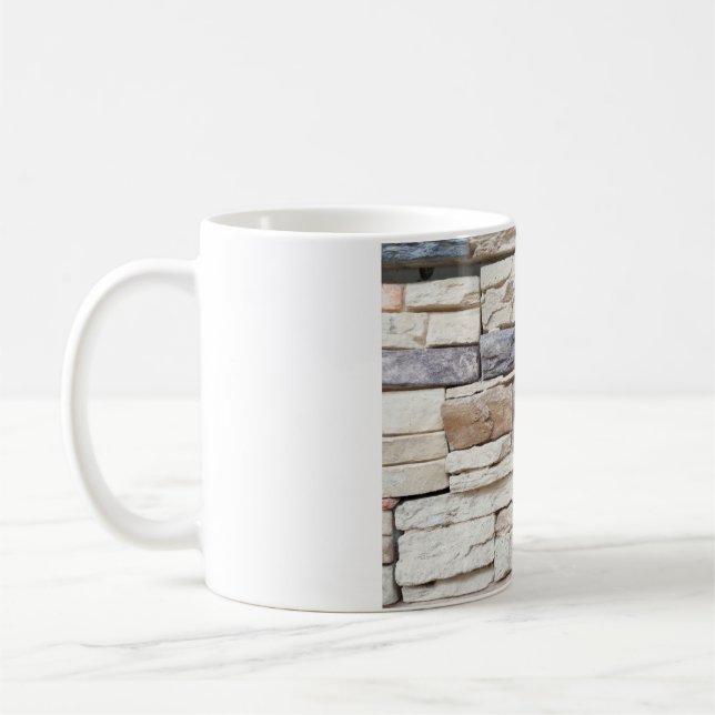 Pattern of Modern stone Brick Wall Surfaced backgr Kaffeetasse (Links)